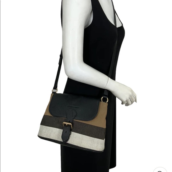 Burberry Gowan Leather and Canvas Crossbody Bag - Picture 3 of 8